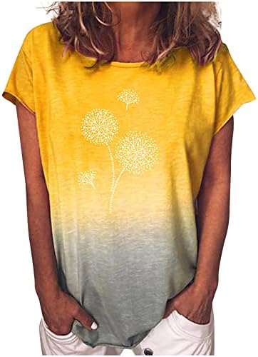 Bluza za čamce Djevojke Ljetna jesen kratki rukav gradijent pamučnog maslačka cvjetna grafička majica za žensku B1 B1