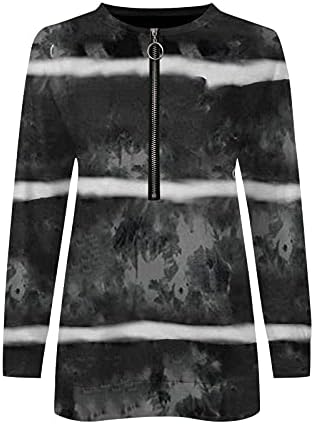 Ženska kauzalna traka dukserica 1/4 patentna repa s dugim rukavima pulover labav tunični vrhovi bluza aktivna odjeća trčanje jakna