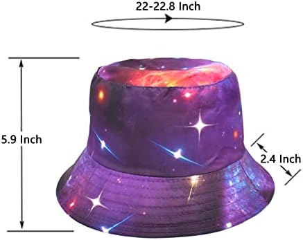 Shfanyua unisex 3d galaxy print reverzibilna dvoboja za ljetno putovanje planinarenje plaža šešir šešir na otvorenom ribarskim kapetama