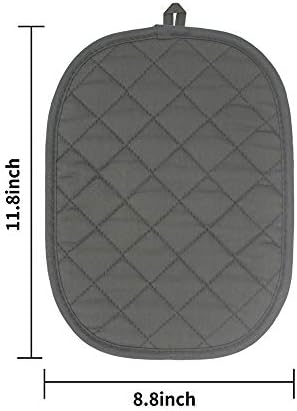 Nenfly 2pcs pamuk sa silikonskim vrućim jastučićima za kuhinjske toplinske otporne, non -klizne držačice silikonskih lonaca, 12x9