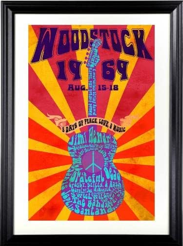 1969. Woodstock Music & Art Festival 11 x 17 visokokvalitetno uokvirivanje plakata - Grateful Dead/Jimi Hendrix - glazbeni plakati