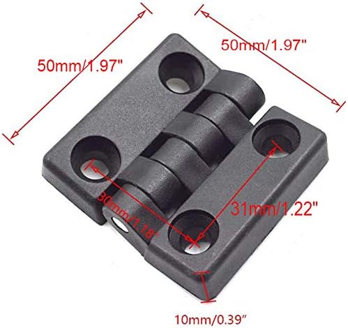 Tsnay 40 mmx40 mm Crni plastični ormarići Ojačani kuglični ležaj -10pcs