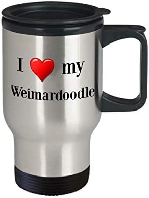 Weimardoodle putnička šalica - toplinski izolirani pudlica od nehrđajućeg čelika Weimaraner Mix Mix Dog ljubitelj kave Kava poklon