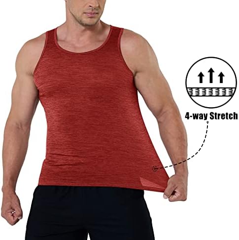 Magcomsen muški 3 paket tenk vrhovi brze suhe mišićne atletske košulje bez rukava za vježbanje u teretani za trčanje u teretani