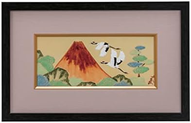 Dekorativna keramička ploča. Red Mt. Fuji i Crane.japanese Kutani Ware. KTN-K7-1375