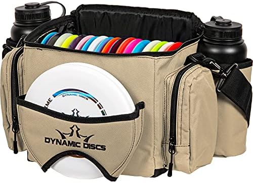 Dinamički diskovi Vojnički disk golf torba | 18+ Kapacitet diska | Džep na palubi | Dva džepa za pohranu | Dva držača za boce vode