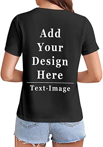 Dvostrane prilagođene košulje za žene Dodajte svoj fotosnog teksta Personalizirani modni šareni klasični fit pamučni majica majice