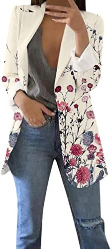 Blazer jakne za žene posao casual elegantni otvoreni prednji kardigan s džepovima radno uredno blejzer jakna odijelo jesen