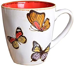 11oz ručno crtanje leptira keramička šalica za kavu za žene, odlični pokloni šalica kave