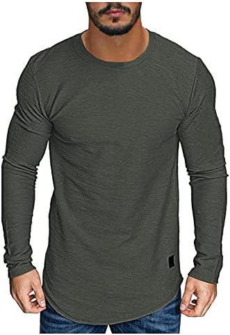 Vintage muške majice bluza casual osnovne polo majice za muškarce solidne boje za vježbanje atletske odjeće dugi rukavi bijeli vrh