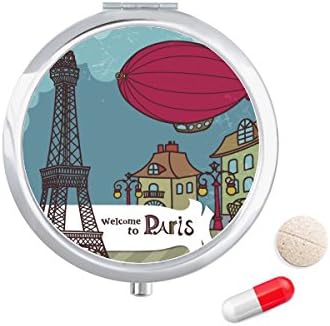 Pariški zračni brod Francuska Eiffelov toranj Pejzaž kutija za tablete džepna kutija za pohranu lijekova spremnik za doziranje