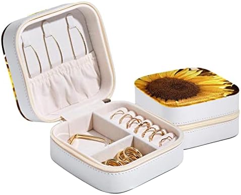 Rodailycay svijetloplava akvarelna kutija za cvjetni nakit za žene djevojke ， prijenosni mini nakit za putovanja organizator ， pu ko