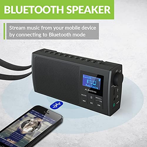 Avantree SoundByte 860S prijenosni FM radio s Bluetooth & SD karticom MP3 player 3-u-1, 6W bežični zvučnik, 8h punjiva i zamjenjiva