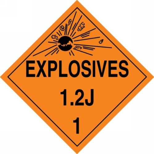 Accuform mpl117ct25 pf-cardstock opasnost klasa 1/divizija 2J dot plakat, legenda eksplozivi 1,2J 1 s grafičkim, 10-3/4 širina x 10-3/4