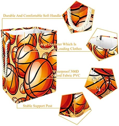 Oslikana Sportska Košarkaška košara za rublje s uzorkom Torbe za pohranu ugrađena podstava s uklonjivim nosačima sklopiva košara za