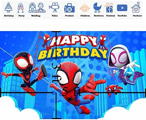 Nasmiješeni Svijet Spidee i prijatelji rođendanski Pribor crtani Slatki Spider-Man Pozadina 5 93 ft djeca pauk tema torta stol banner