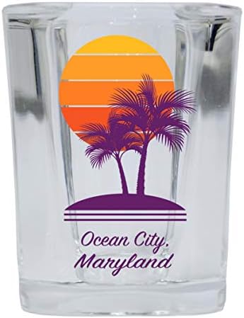 Uvoz suvenira iz oceanskog grada, MD., četvrtaste čaše s uzorkom dlana od 2 oz