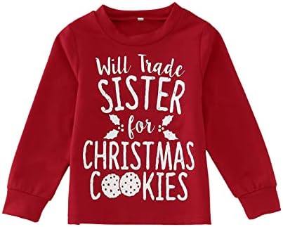 Dječaci mališana Djevojke božićne slova s ​​dugim rukavima Tiskama Pulover Kids Twimheirt Tops Odjeća Girls Graphic