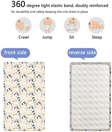 Panda tematski obloženi krevetić, Standard Crib Madtress Forted List Ultra mekani materijal-babički listovi za djevojčicu ili dječaka,