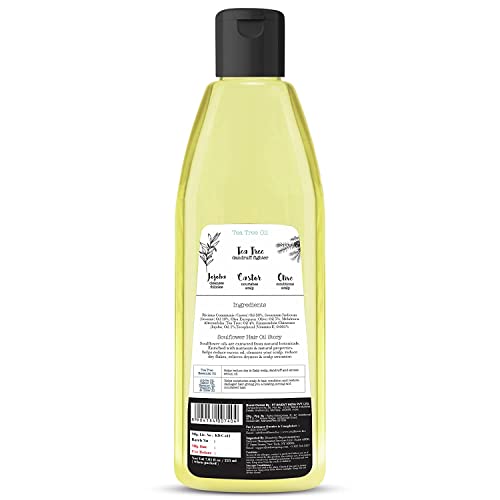Organsko ulje za kosu za vlaženje i njegu vlasišta, čista mješavina eteričnih ulja ricinusovog ulja i čajevca, hladno prešana,