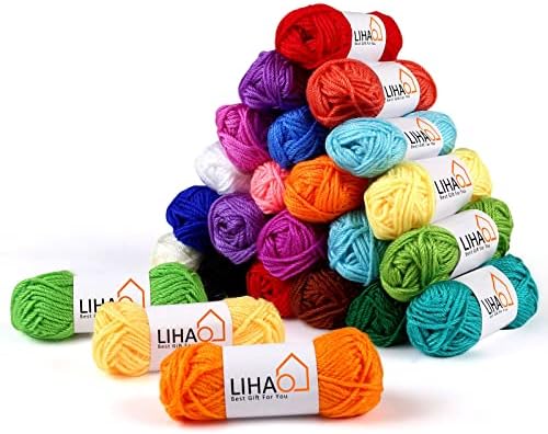 24 motke akrilne pređe za pletenje mini pređe u različitim bojama za heklanje obrta za kukičanje 24 poklon- akril, 15g