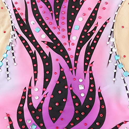Liuhuo Gimnastika Kostimi Djeca Pink Spandex figura Klizavna haljina Natjecanje bez rukava Gimnastika Leotards