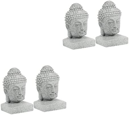 Abaodam 4 kom Buddha Dekoracija trijem prah od plavog kamena Šakjamuni