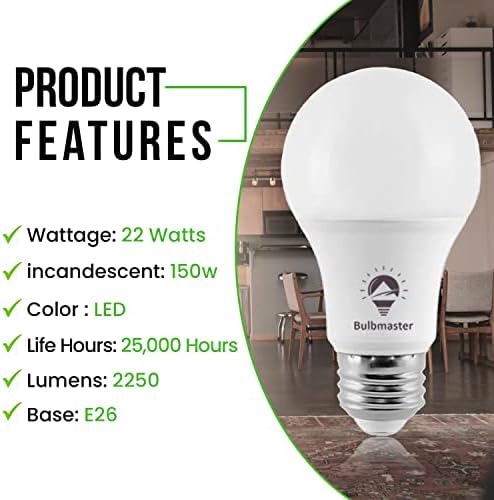 150-vatna ekvivalentna LED žarulja od 1250 vata-2250 lumena, 5000 K LED žarulje svijetlo bijele boje-Ušteda energije, 22 vata, LED