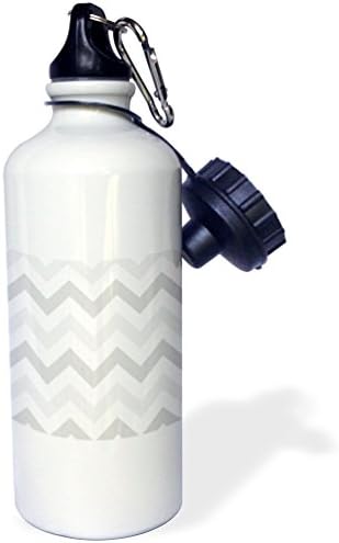 3Drose Svjetlo nijanse sive Chevron Zig Zag uzorak - pastelno sivi cik -cak Sportska boca vode, 21oz, raznobojni