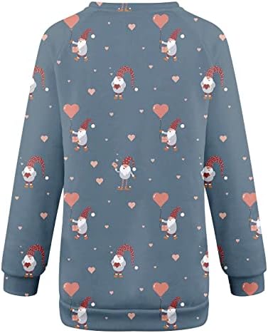 Jjhaevdy Valentines majice za žene, Crewneck vrhovi dugih rukava pulover ljubav srce grafičke dukserice par majice vrhovi
