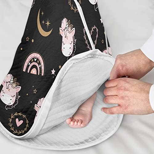 vvfelixl Slatka jednorog dugina Moon Baby nosena pokrivač, vreća za spavanje prijelaza za novorođenčad, vreća za spavanje za novorođenčad,