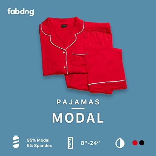 Fabdog Super Soft 18 modalni pas crvena pidžama s velikim odgovarajućim ljudskim modalnim crvenim setom paketa pidžama