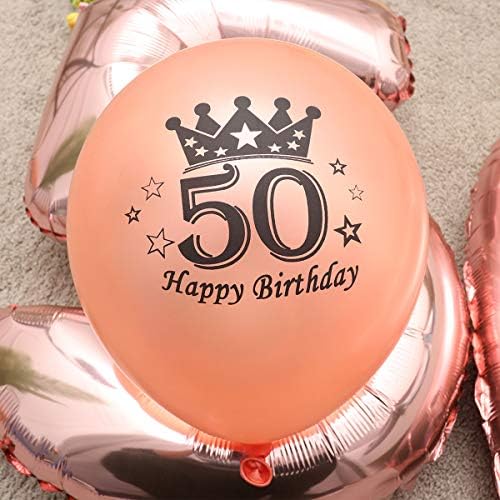 12pcs u 1 set ruža zlatni broj 50 aluminijska folija baloni konfeti baloni set rođendanski tisak lateks ukrasi za zabavu