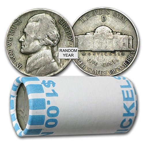 1942. PDS - 1945. U.S. Jefferson WWII Rat nikl, 35% srebro $ 1 FACE NICE 20 -Coins 5C Prodavač Prodavača cirkuliran do fine