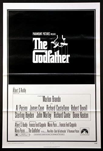 Kum Marlon Brando Coppola 1972 originalni 27x41 jedan filmski plakat u blizini metvice trostruko