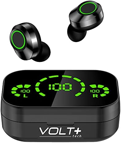 Volt Plus Tech Wireless v5.3 LED Pro uši. Kompatibilni s vašim ZTE Axon Max IPX3 Bluetooth vodom i smanjenje znoja/Buka smanjenje i