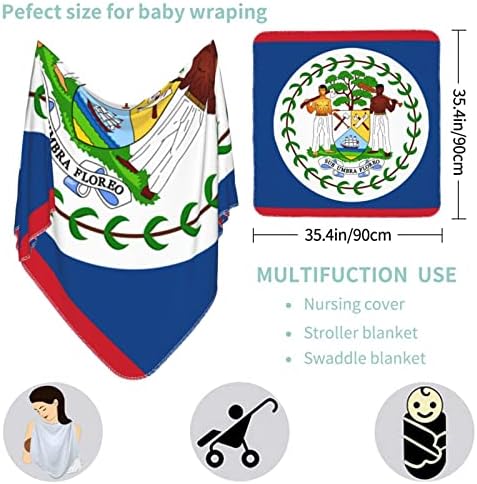 Zastava Belize Baby pokrivača koja prima pokrivač za novorođenčad za novorođenčad