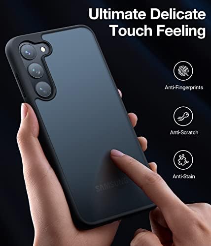 Torras za slučaj Samsung Galaxy S23, [testiran vojni pad od 10ft, prozirni mat tvrdi stražnji i meki rub vitki zaštitni zaštitni kompatibilni