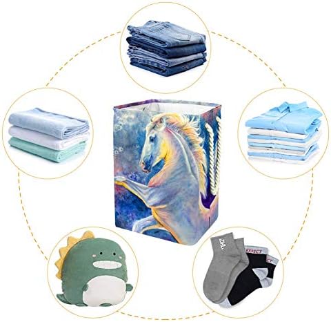 Akvarel bijele konja slika slika za pranje rublja za pranje rublja za spremanje kante za ometanje bebe