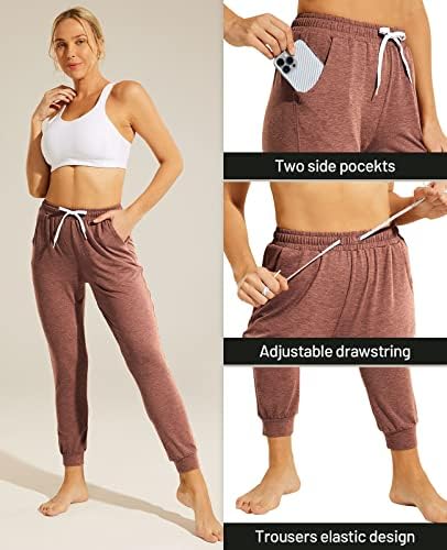 Mier Jogger Sweatpants Žene s džepovima, mekim dnevnim hlačama Žene, srednji struk ženske atletske jogera hlače