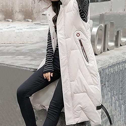 Ženska čvrsta boja nadmašuje odjeću bez rukava, ležerna kapuljača dugački kaputa nepravilna moda drži toplo jaknu runo obložen