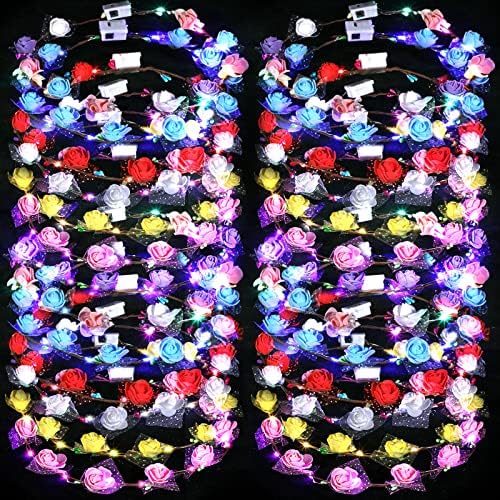 35 kom LED cvjetne krune svijetle cvjetnom krunom voluminozne trake za glavu, kape, ružičasti Dodaci za kosu za žene, djevojke, djecu,