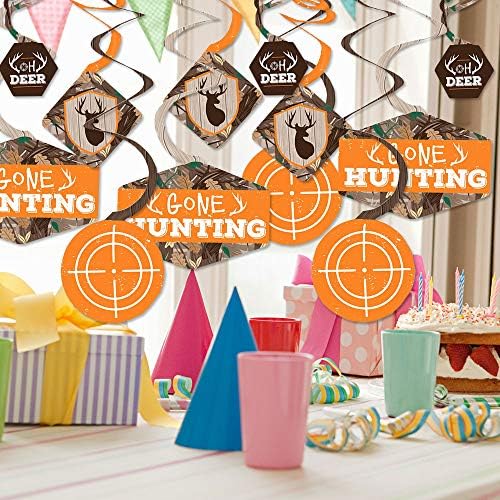 Velika točka sreće Gone Lov - jeleni lovi camo tuš ili rođendanski dekor za zabavu - zabava za zabavu - Swirls za zabavu - Set od 40