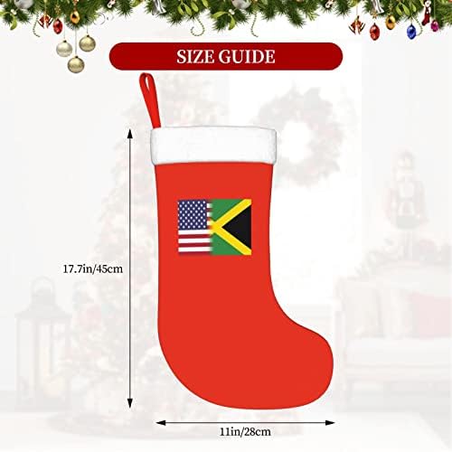 TZT američka zastava i jamajčanska zastava božićne čarape, božićni blagdanski zabavi za obiteljske odmor odmor 18-inčni