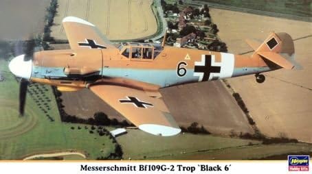 Hasegawa Messerschmitt BF109G-2 Trop Black 6 1:48 Skala Vojni model kompleta