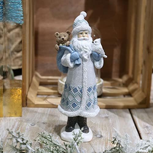 9.3 '' Djed Mraz figurica, kip Santa Santa Santa s vjevericom i božićnim drvcem, božićni kip figura za odmor za praznične zabave