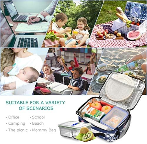 Studentska torba za ručak, nautičke izolirane torbe za ručak, torba za piknik, kutija za ručak s podesivom naramenicom za tinejdžere,