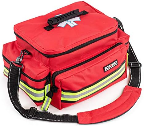 Scherber torba za prvu odgovornost | Potpuno opskrbljeni profesionalni esencijal EMT/EMS Trauma Kit | Reflektirajuća torba s 8 džepova