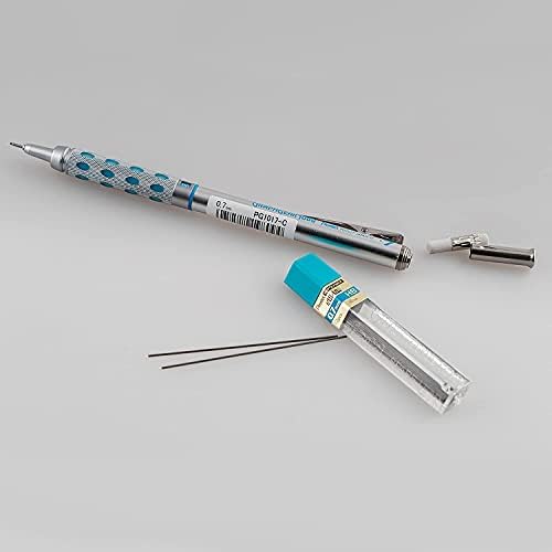 Pentel grafički zupčanik Mehanička olovka 1000 - Olovka za automatsko nacrt - 0,7 mm Veličina olova - Plava cijev - Uključuje punjenje