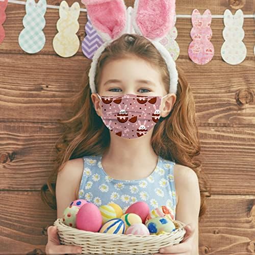 50kom dječja jednokratna maska za lice s printom uskršnjeg zeca, prozračna Udobna maska za dječake i djevojčice na otvorenom
